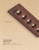 Lampe linéaire anti-éblouissement intégrée à cinq trous, à grain de bois profond - Éclairage doux et uniforme, luminosité réglable