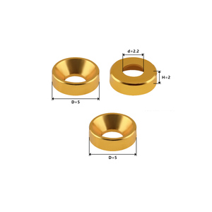 OEM Farbige Eloxierte Aluminium-Unterlegscheiben, M2-M8 Konische Dichtungen für Flach-/Halbrundkopfschrauben & Kotflügelbefestigungen - Product Image 1