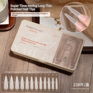 Miss Honey Versión Mejorada, <span class=keywords><strong>Uñas</strong></span> Postizas Transparentes de Estilo Francés, Ovaladas, Delgadas y Rectas, Sin Necesidad de Tallar ni Pulir, Ligeras - Product Image 6