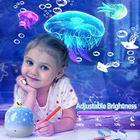 Projecteur de lumière nocturne LED coloré pour enfants, alimenté par USB, rotation à 360°, motifs de galaxie étoilée, lampe de projection dynamique pour chambre à coucher