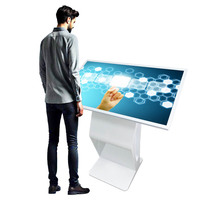 Kiosco de Información con Pantalla Táctil Todo en Uno de 43 Pulgadas, Color Blanco, Android 11.0/12.0, para Ferias Comerciales y Exposiciones