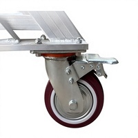 Plateforme roulante industrielle L1+ pour acheteurs, antidérapante, large, en aluminium, avec garde-corps, capacité 330 lbs, portable et pliable pour extérieur