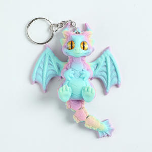 Portachiavi Drago 3D Stampato All'ingrosso, Giocattolo Antistress Flessibile e Articolato, Drago Volante Stampato in PLA 3D per Feste - Product Image 4