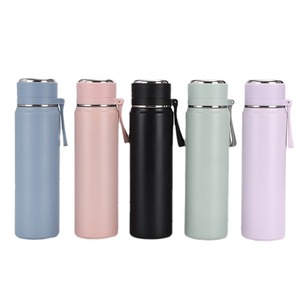 316 Stainless Steel Vacuum <b>Insulated</b> <b>Mug</b> Bullet Shape Large Capacity With Carrying Strap Travel Thermos - Product Image 4