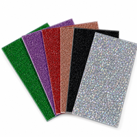 Feuille acrylique pailletée 3 mm couleur personnalisée, panneau PMMA moulé à paillettes fines et épaisses pour découpe laser, artisanat, enseignes et décorations de gâteaux