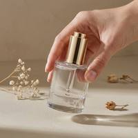 Bouteilles compte-gouttes à fond épais pour huiles essentielles 50 ml, huile pour barbe, soin de la peau, flacon en verre cristal de luxe avec compte-gouttes à aiguille noire