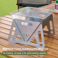 2026 grilles de barbecue pliantes petit gril de barbecue gril de charbon de bois portatif d'acier inoxydable pour le camping