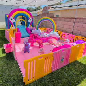 Juego de juego suave Pastel para interiores, <span class=keywords><strong>casa</strong></span> de rebote de unicornio blanco con pozo de bolas, Material PE, equipo de patio interior para la escuela a la venta - Product Image 3