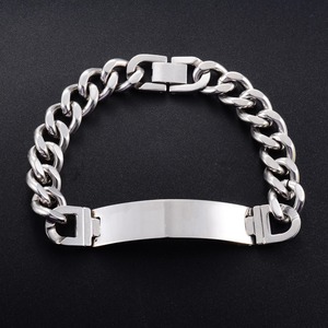 Pulsera de Acero Inoxidable de 12 mm y 22 cm con Hebilla en Blanco para Hombre y Mujer, Brazalete Curvo, Cadena Cubana, Joyería Metálica - Product Image 2