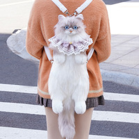 Adorable Peluche Chat Lynx Marron, Jouet en Peluche, Sac en Peluche, Poupée en Peluche