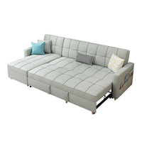 Sofá Cama Seccional en Forma de L Multifuncional 3 en 1 de Lujo Moderno con Almacenamiento, Sofá de 2 Plazas Convertible en Cama con Cojín