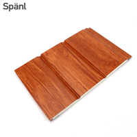 Panneau sandwich isolant en métal à grain de bois, léger, thermique et acoustique, avec âme en PU, écologique, pour revêtement mural extérieur de villa