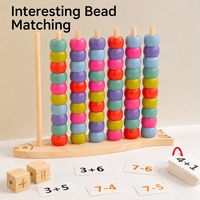 Jouets mathématiques en bois Montessori en gros : jeu d'addition, de soustraction et de comptage avec cartes pour l'éducation des tout-petits