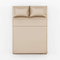 Ensemble de housse de couette 3 pièces en fibre de bambou 100% tissée unie, 400 fils, écologique, rafraîchissant, tailles hôtelières, drap-housse, drap plat et 2 taies d'oreiller