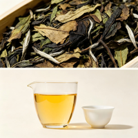 Thé blanc d'arbre ancien Meiziqing 100g, thé blanc du Yunnan naturel emballé dans des écorces de maïs, petit format pressé