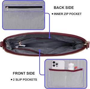 กระเป๋าพาดลำตัวหนังเทียมแฟชั่นสุดหรูกระเป๋าเงินน้ำหนักเบาสำหรับสุภาพสตรีโพลีเอสเตอร์ซับในกระเป๋าสะพายไหล่กระเป๋าถือ - Product Image 6