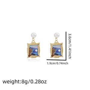 Pendientes de aceite de goteo de esmalte de aguja de aleación para perlas de agua dulce barrocas de gama alta para mujer - Product Image 5