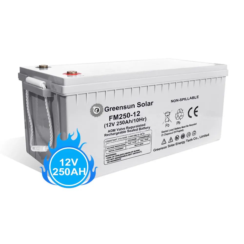 Batería de gel 250AH 12V batería recargable 12V baterías recargables