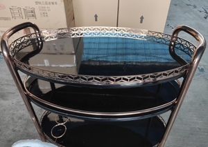 <span class=keywords><strong>Carrello</strong></span> Portabevande di Lusso Moderno in Oro Rosa a 4 Ruote, <span class=keywords><strong>Carrello</strong></span> Portabottiglie a 3 Livelli <span class=keywords><strong>per</strong></span> Hotel, Ristoranti, Casa e Bar - Product Image 4