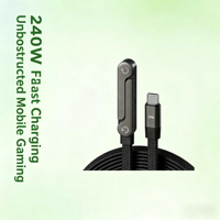 Câble Type-C vers Type-C 240W 5A à charge rapide, tressé en aluminium et conducteur en cuivre pur, pour écouteurs et appareils iOS