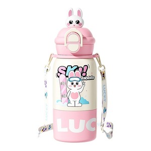 Lucky Cartoon Kids Thermos Cup 316 Stainless Steel Large Capacity Double Drink School Water <b>Bottle</b> With Straw - Product Image 5