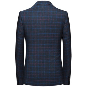 Manteau long à <span class=keywords><strong>carreaux</strong></span> pour hommes Nouveaux modèles de manteaux pour hommes Dark Bule Hommes Vestes <span class=keywords><strong>Blazer</strong></span> - Product Image 2