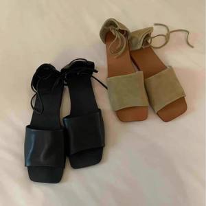 Sandalias de verano 2026 de estilo coreano, de nicho, con punta abierta y una sola tira, para mujer, planas, con cordones, tipo mule, para exteriores. - Product Image 1