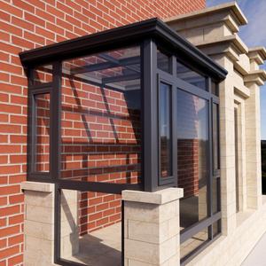 <span class=keywords><strong>Terraza</strong></span> de Esquina Moderna y Minimalista con Estructura de Aluminio Triangular, Invernadero de Vidrio sin Marco, Doble Acristalamiento Templado Low-E - Product Image 1