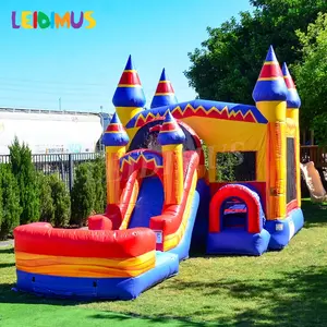 Commercial moonwalk inflável jumper bouncer double lane water slide com piscina bouncy jumping inflável bounce house for party