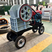 Concasseur à mâchoires mobile portable haute efficacité PE 250 X 400 Diesel pour la concassage de pierres et de granit