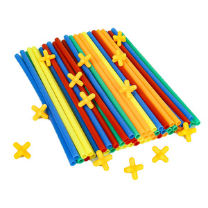 Giáo dục trẻ em mẫu giáo vật liệu mềm rơm ống nước xây dựng khối lắp ráp đồ chơi pipefitting biến thể 4D - Product Image 5