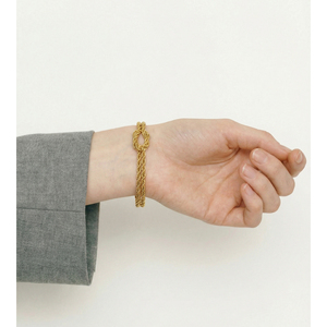 JINYOU 5155 Bracciale a Catena in Acciaio Inossidabile Placcato <span class=keywords><strong>Oro</strong></span> con Design Intrecciato per Gioielli Personalizzati alla Moda - Product Image 4