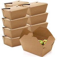 Einweg abbaubares Mittagessen Bento Box Kraft papier zum Mitnehmen Verpackung Glänzende Matt laminierung für Lebensmittel nudeln Bio-freundliche Früchte