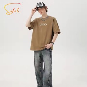 Camisetas Sifot, venta al por mayor, 100% algodón, camiseta en blanco de algodón pesado, camisetas lisas personalizadas para hombres - Product Image 1