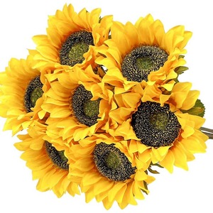 Grace Sunflower <b>Artificial</b> <b>Flower</b> Single Stem High Simulation Silk <b>Flower</b> Wedding Home Decoration Prop - Product Image 2
