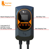 Chargeur rapide pour véhicules électriques (VE) domestique et extérieur, 7 kW, norme européenne, mural, avec entrée large plage de tension et sortie multi-amperes