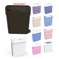 Serviette de toilette en plastique avec support 22L 18L 32L Conteneur à ordures en papier pour serviette de toilette pour femme avec pédale sans contact Conteneur sanitaire