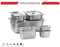 Prix d'usine, bac gastronorme en acier inoxydable SS304, norme européenne 353x325x100mm, conteneur de service pour buffet