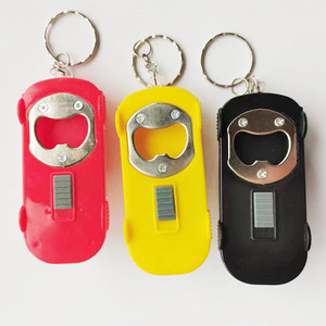 Logo personnalisé porte-clés lumière LED multi-fonction décapsuleur porte-clés créatif mini voiture lampe de poche porte-clés - Product Image 2