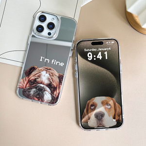 New Dễ Thương Vui Mát Phim Hoạt Hình Con Chó Kỳ Lạ Mùa Hè Trường Hợp Điện Thoại Cho <span class=keywords><strong>Iphone</strong></span> 16 15 14 13 12 Pro Max Với Mạ Điện Gương Bìa - Product Image 3
