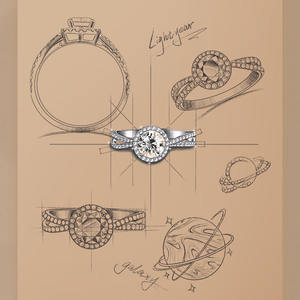 经典尺寸圆形切割1克拉立方氧化锆锆石钻石承诺婚礼新娘戒指KAR281 - Product Image 6