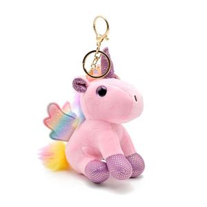 Porte-clés licorne mignon avec ailes d'ange - Peluche douce rose arc-en-ciel pour filles, cadeau et breloque de sac - Product Image 2
