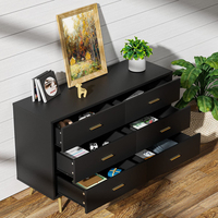 Vente en gros usine personnalisée en bois noir et or bébé manteau et commode tiroir moderne luxe or