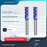 BWIN Fraise conique à bout sphérique à 4 cannelures pour routeur CNC, fraise à queue R0.25-R1.0, queue de 1/8, revêtement AlTiN, ODM
