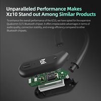 Auriculares Intrauditivos Inalámbricos Bawjog KZ XZ10 con Adaptador de Gancho para la Oreja, Compatibles con AptX Codec 5.3, Cancelación de Ruido de 72H