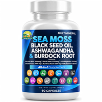 OEM 500mg/1000mg Shilajit Sea Moss Bladderwrack Capsules Black Seed Oil Ashwagandha Complément Herbal Naturel pour Adultes