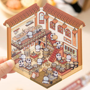 4 jeux d'autocollants de maison 3D DIY Fun DIY <span class=keywords><strong>Stickers</strong></span> Scene Make Your Own Mini Room Scenes Cute Cartoon Scene Sticker for Adult Kids - Product Image 1