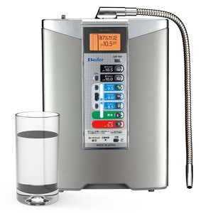 Distributeur d'eau alcaline électrique de bureau en plastique argenté fabriqué au Japon avec ioniseur à charbon actif à 7 électrodes pour usage domestique - Product Image 1