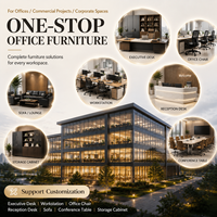 Solution complète de mobilier de bureau : Ensemble de poste de travail personnalisé pour chaise de bureau, poste de travail, réception et salle de conférence