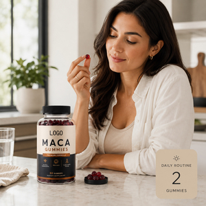 Gummies de haute qualité à l'extrait de Maca et à la racine de Ginseng Panax pour adultes - Soutien immunitaire, gestion de l'énergie, certifié Halal, 60 unités - Product Image 5